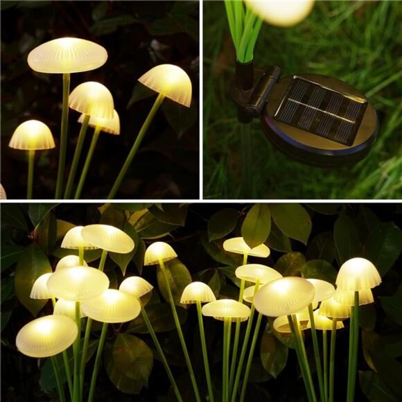 32LED Solar Garden Lights Outdoor Waterproof | Solar Mushroom Lights - Picture 6 of 7